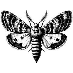 Moth Engraving - obrazy, fototapety, plakaty