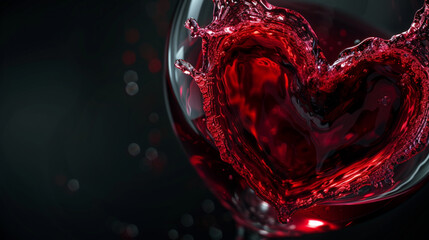 Vinous Sensuality: The Magic of Red Wine Celebrates Love in an Elegant Design for Valentine's Day...A Heart Created with the Intense Red Wine