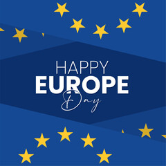 Colored europe day template with text Vector