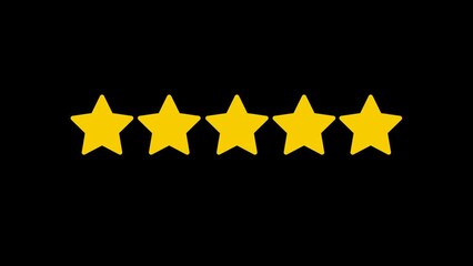 5 Star rating Animation with transparent background