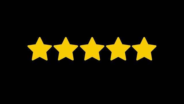 5 Star rating Animation with transparent background