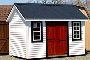 american style wooden shed exterior view door window new store style