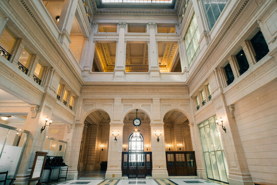 Buenos Aires, Argentina - May 19, 2023: Interior of Kirchner Cultural Centre