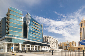 Modern buildings in the Riyadh business district.