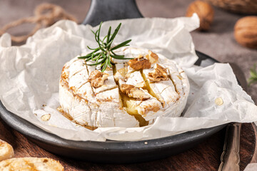 Fresh sliced Camembert cheese