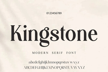 Fototapeta na wymiar Elegant alphabet letters sans font. classic typography fonts regular uppercase, lowercase. Vector