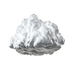 3D White Cloud Illustration - Isolated on Transparent Background