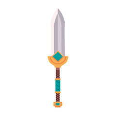 Isolated colored retro videogame sword medieval weapon icon Vector