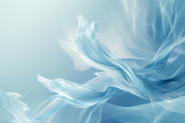 abstract blue smoke background, A tranquil scene of soft, airy fabric, its delicate movement reminiscent of a balletic dance, good for medical centres and any other company - obrazy, fototapety, plakaty