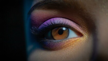 Highlited Eyeshadow Make-up Macro Shot 