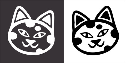 Illustration vector graphics of cat face icon