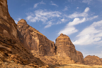 Desert mountains at the Dadan visitor center, site of an ancient kingdom.