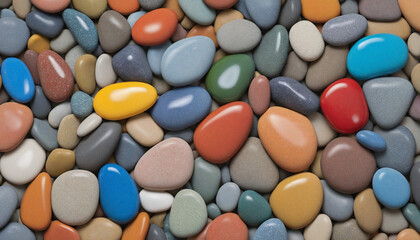 Fototapeta na wymiar Spectrum of colorful rock or pebbles. wide format. 