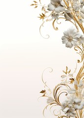 background with frame gold on white