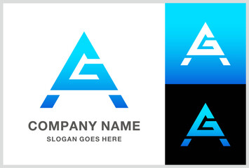 Monogram Letter AG Business Company Stock Vector Logo Design Template