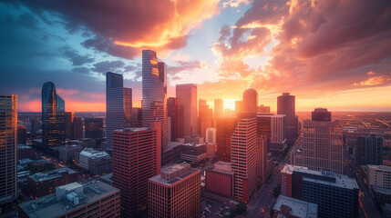 Fototapeta premium sunset city