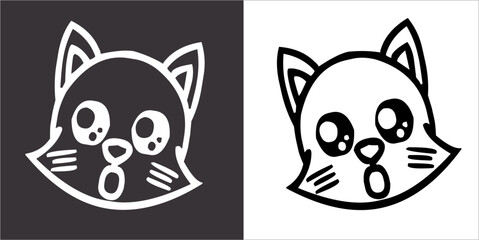 Illustration vector graphics of cat face icon
