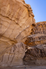 Rock formations in the desert near Hegra.