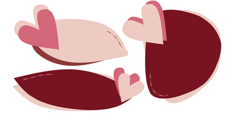 Simple set of love labels and tags with pink color for decoration