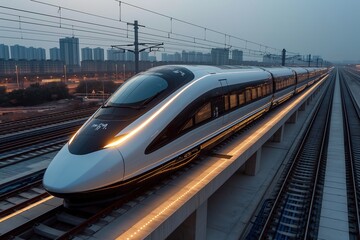 Fototapeta premium New high-speed trains China.