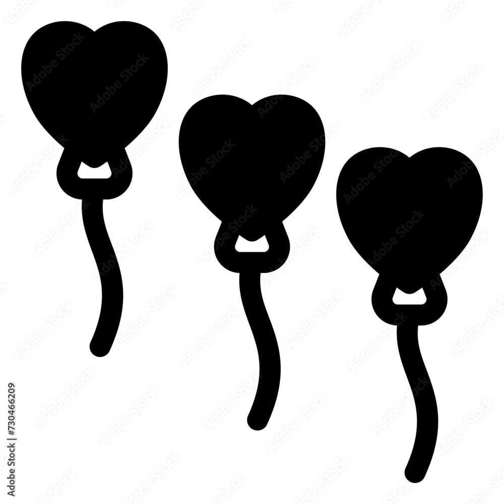 Sticker heart balloons icon