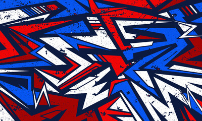 Abstract background racing geometric shapes. Vehicle wrap sticker design. Sports jersey design template © Ancala