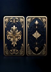 Luxury black and gold card mockup, poker card design