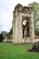 Fototapeta na wymiar Echoes of the Past: St Mary’s Abbey Ruins, York