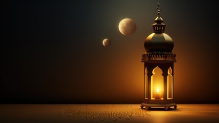 Candle lantern decoration, Islamic holiday Ramadan Kareem ornament wallpaper background.	
