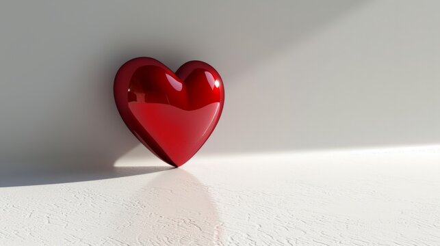 3D heart on white background generative ai