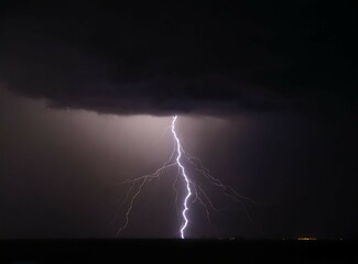 Naklejka na ściany i meble Thunder and dark clouds. Electric Storm over the Field.