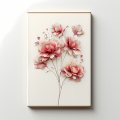 flower painting on the canvas