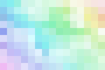Artistic soft color pixel background, gradient abstract pastel color tile background. Rectangular colourful check pattern.