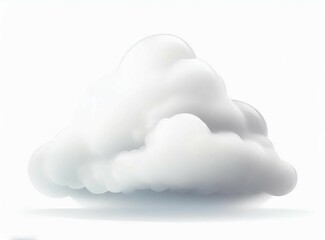 White cloud icon isolated on white background. Graphic element for design.