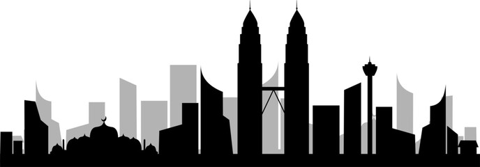 Obraz premium Kuala Lumpur city skyline silhouette 