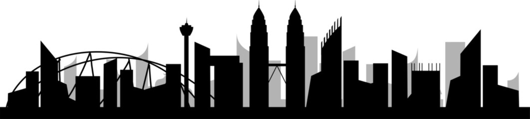 Naklejka premium Kuala Lumpur city skyline silhouette 