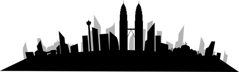 Obraz premium Kuala Lumpur city skyline silhouette 