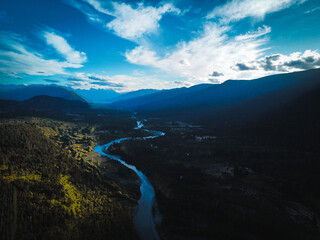 aerial view of a river