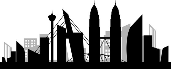 Obraz premium Kuala Lumpur city skyline silhouette 