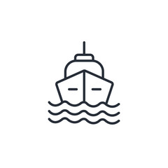boat icon. vector.Editable stroke.linear style sign for use web design,logo.Symbol illustration.