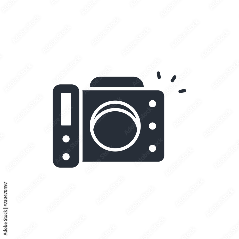 Poster camera icon. vector.editable stroke.linear style sign for use web design,logo.symbol illustration.