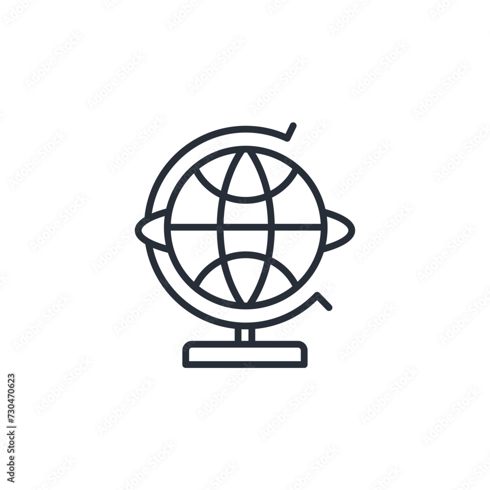 Poster globe icon. vector.editable stroke.linear style sign for use web design,logo.symbol illustration.