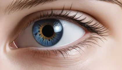 Möbelaufkleber beautiful female eye with eyebrow, eye lashes and blue iris © Random_Mentalist