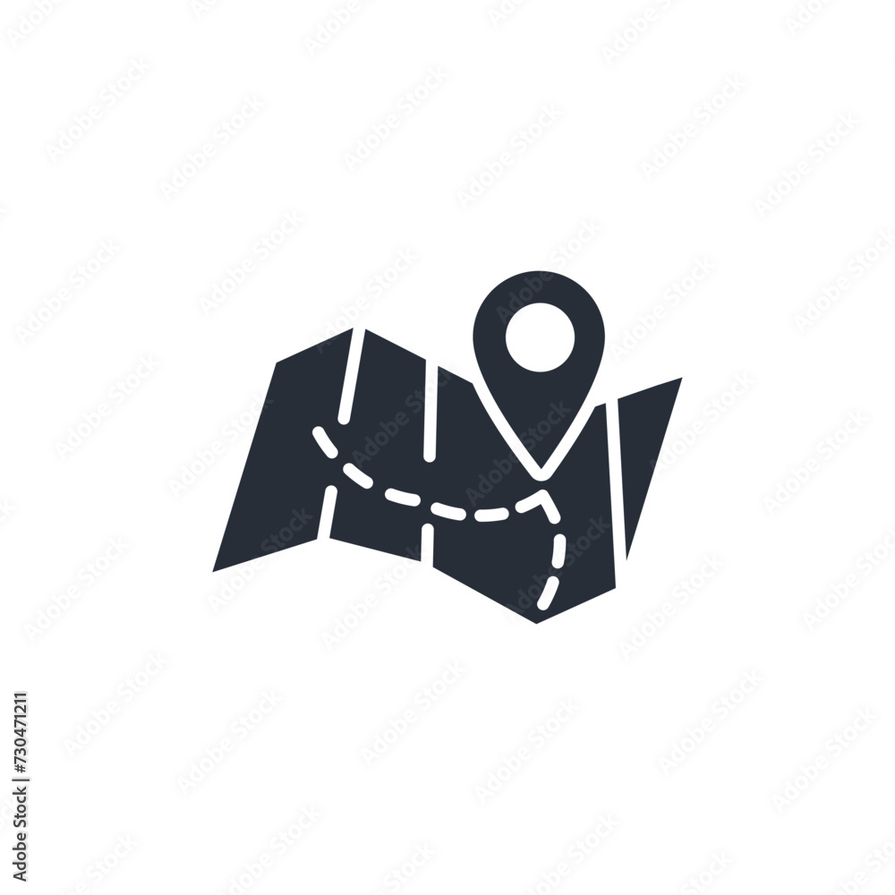 Poster map icon. vector.editable stroke.linear style sign for use web design,logo.symbol illustration.