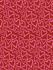 Fototapeta na wymiar Red and pink heart seamless pattern background vector valentine's day romantic