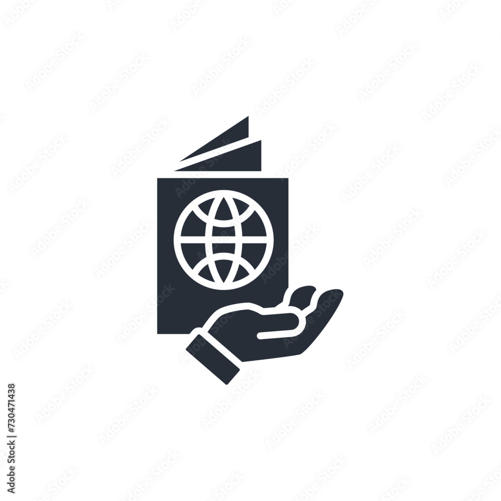 Poster passport icon. vector.editable stroke.linear style sign for use web design,logo.symbol illustration.
