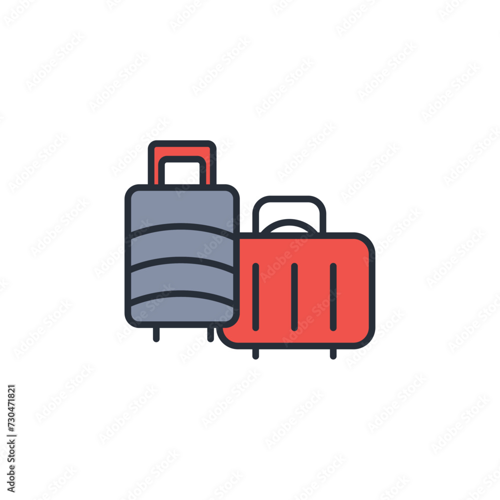 Poster suitcase icon. vector.editable stroke.linear style sign for use web design,logo.symbol illustration.