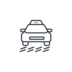 taxi icon. vector.Editable stroke.linear style sign for use web design,logo.Symbol illustration.