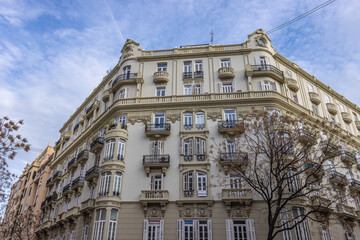 Valencia, Spain - January 4 2024 "Beautiful architecture of old town in Valencia"