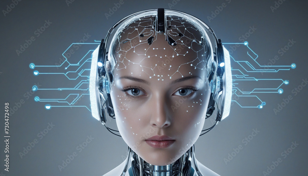 Poster ai (artificial intelligence) concept. deep learning. digital transformation.